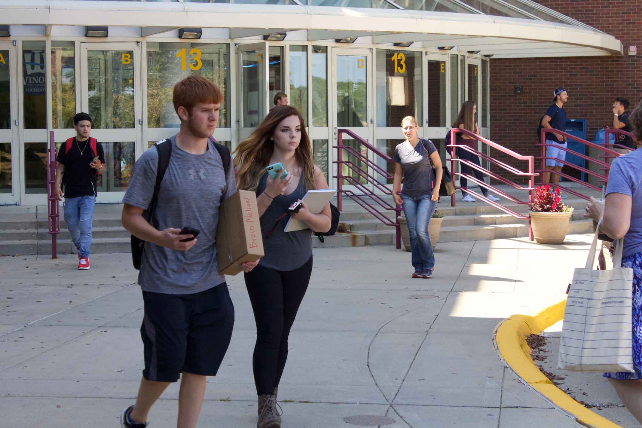 Students Outside Atrium