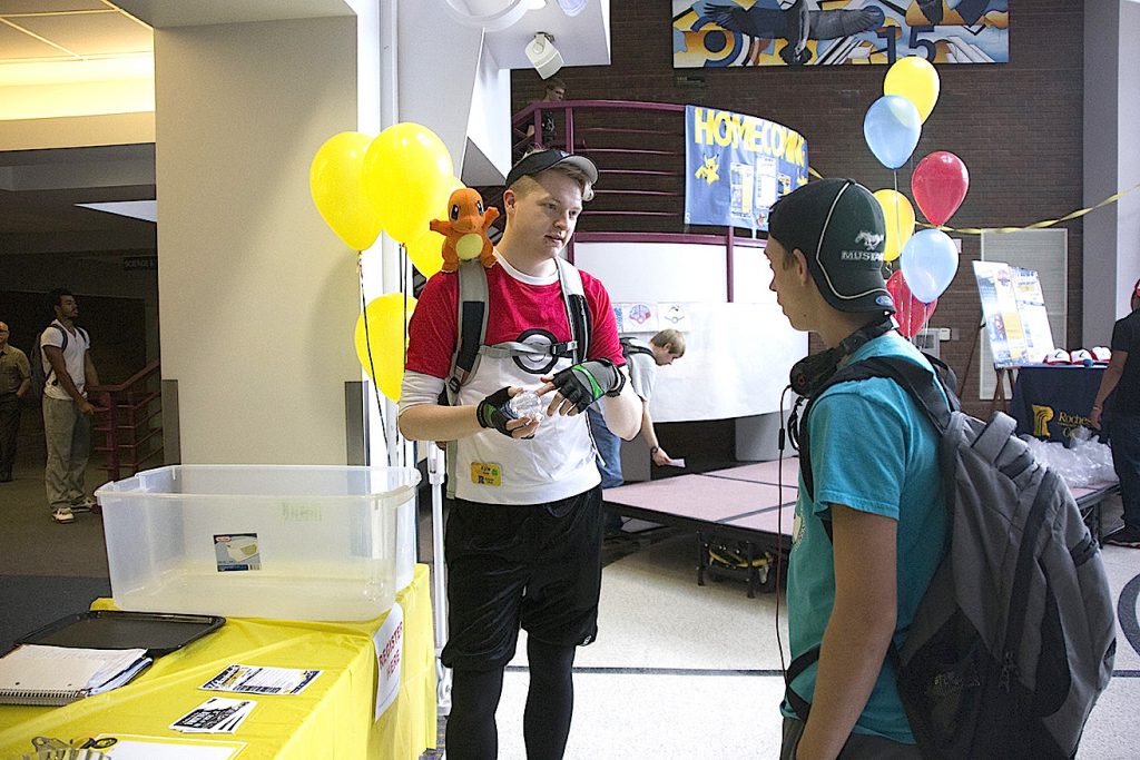 Students milling about