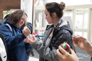 Students decorating ornaments