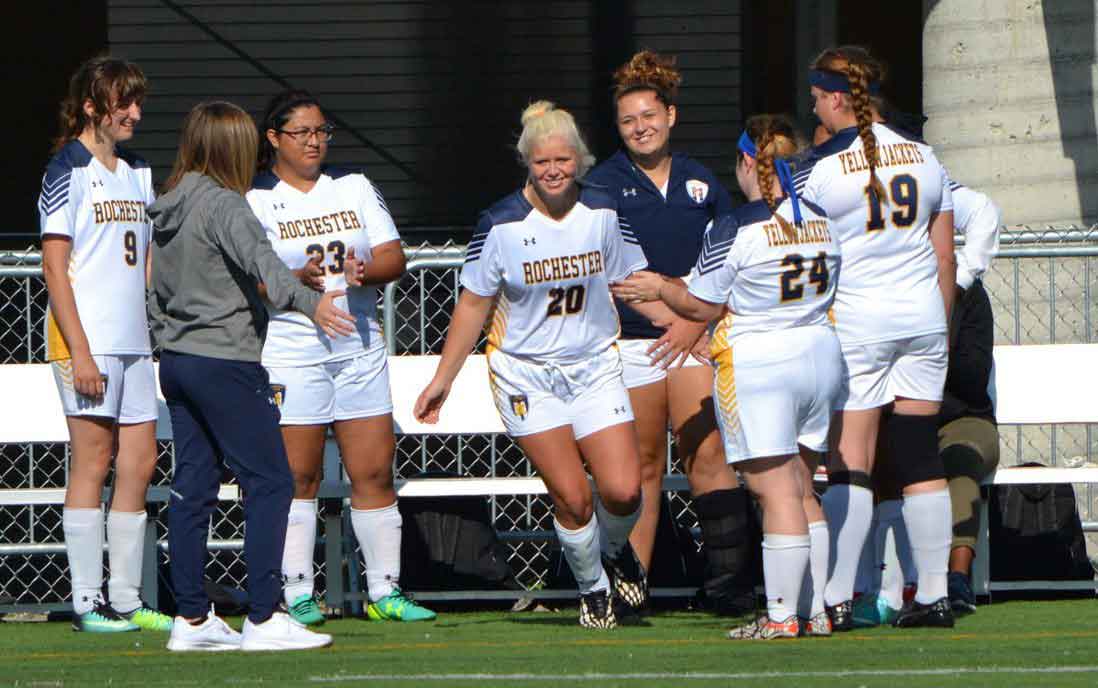 Micah Jeppesen and RCTC soccer team