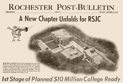 Newspaper ad in the Rochester Post-Bulletin for the 1st Stage of the $10 million College